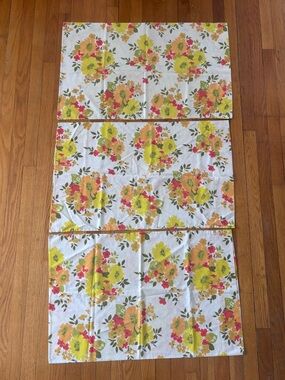 Vintage Sears, Roebuck  & Co Perma-Prest Yellow Orange Floral Pillow Cases
